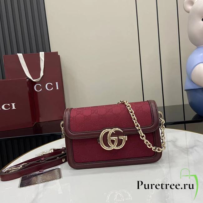 GUCCI | Go small shoulder bag Rosso Ancora red GG canvas - 1