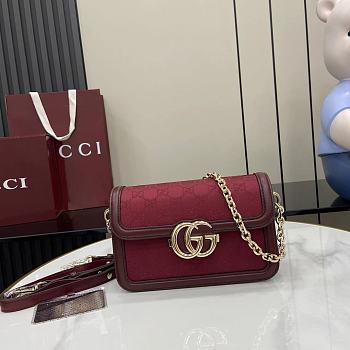 GUCCI | Go small shoulder bag Rosso Ancora red GG canvas