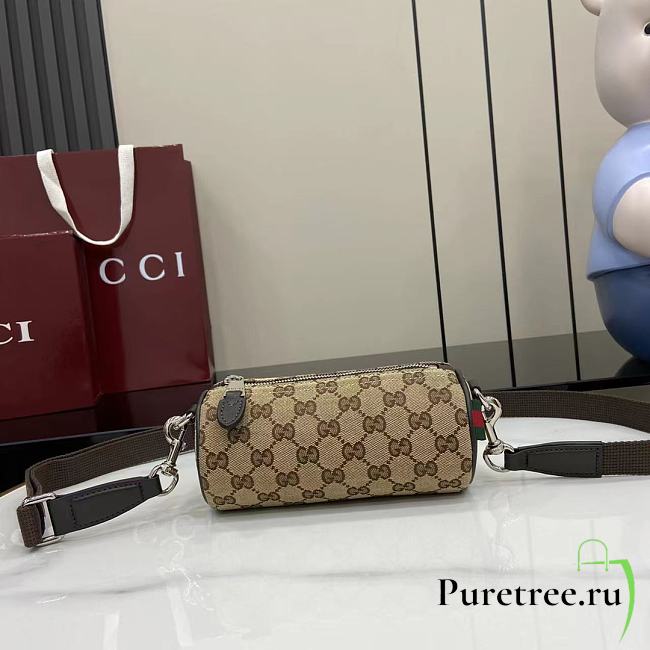GUCCI | GG canvas mini cylinder bag in beige - 1