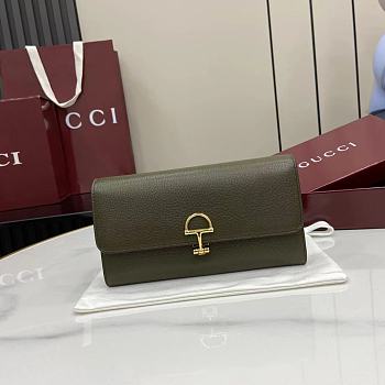 GUCCI | Softbit continental wallet grainy leather in green