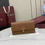 GUCCI | Softbit continental wallet grainy leather in brown - 1