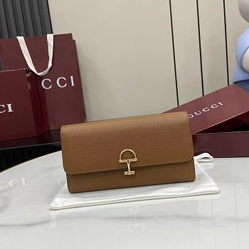 GUCCI | Softbit continental wallet grainy leather in brown