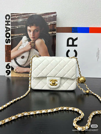 CHANEL | CC Classic Mini Flap Bag In White