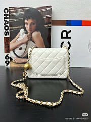 CHANEL | CC Classic Mini Flap Bag In White - 6