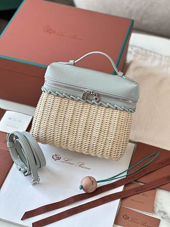 LORO PIANA | Extra Pocket L19 North-South wicker Malt/Eucalyptus/Antique Silver