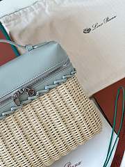 LORO PIANA | Extra Pocket L19 North-South wicker Malt/Eucalyptus/Antique Silver - 2