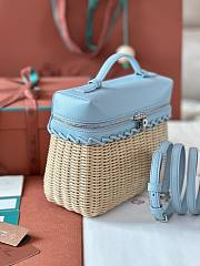 LORO PIANA | Extra Pocket L19 North-South wicker blue - 4
