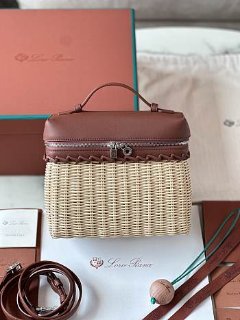 LORO PIANA | Extra Pocket L19 North-South wicker Deep Kummel