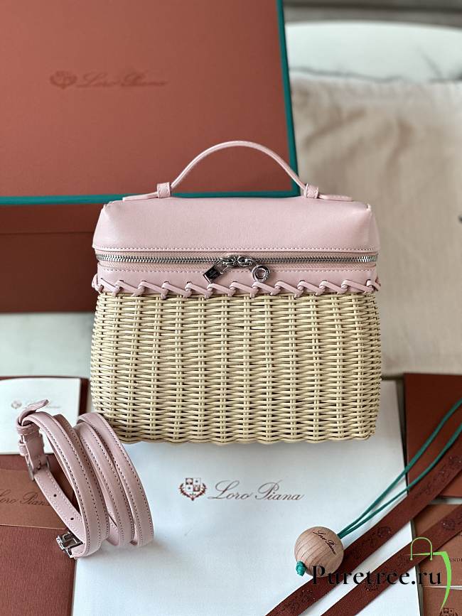 LORO PIANA | Extra Pocket L19 North-South wicker pink - 1