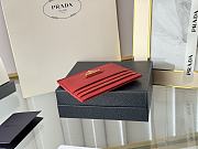 PRADA | Fiery Saffiano Leather Card Holder In Red - 6