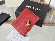 PRADA | Fiery Saffiano Leather Card Holder In Red - 4