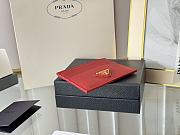 PRADA | Fiery Saffiano Leather Card Holder In Red - 2