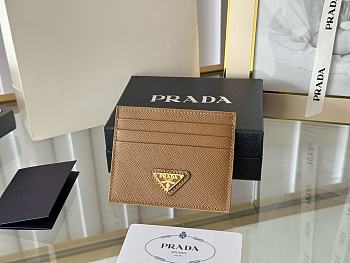 PRADA | Fiery Saffiano Leather Card Holder In Brown