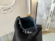 PRADA | Fiery Saffiano Leather Card Holder In Silver-Black - 5