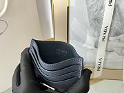 PRADA | Fiery Saffiano Leather Card Holder In Silver-Black - 4