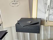 PRADA | Fiery Saffiano Leather Card Holder In Silver-Black - 3