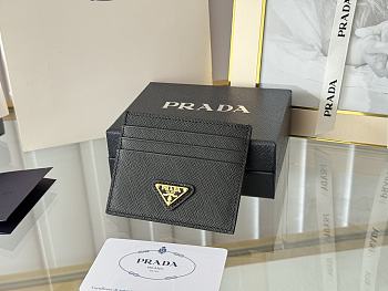 PRADA | Fiery Saffiano Leather Card Holder In Gold-Black