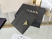 PRADA | Fiery Saffiano Leather Card Holder In Gold-Black - 4