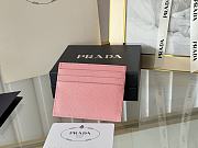 PRADA | Fiery Saffiano Leather Card Holder In Pink - 3