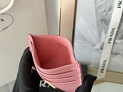 PRADA | Fiery Saffiano Leather Card Holder In Pink - 2