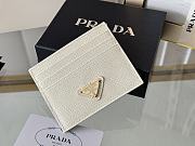 PRADA | Fiery Saffiano Leather Card Holder In White - 3