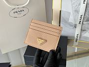 PRADA | Fiery Saffiano Leather Card Holder In Beige - 2