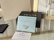 PRADA | Fiery Saffiano Leather Card Holder In Blue - 1