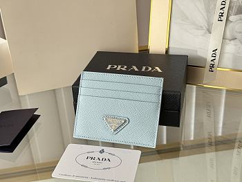 PRADA | Fiery Saffiano Leather Card Holder In Blue