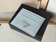 PRADA | Fiery Saffiano Leather Card Holder In Blue - 4