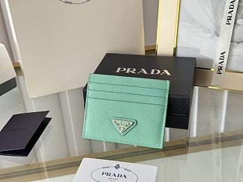 PRADA | Fiery Saffiano Leather Card Holder In Green