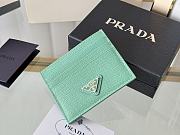 PRADA | Fiery Saffiano Leather Card Holder In Green - 5
