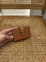 CELINE | Triomphe Accordeon Wallet In Brown  - 1