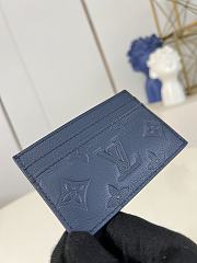 LOUIS VUITTON | Double Card Holder Navy Blue M14789  - 5