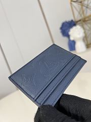 LOUIS VUITTON | Double Card Holder Navy Blue M14789  - 4