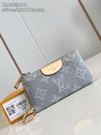 LOUIS VUITTON | Key Pouch Denim Washed Blue M13208