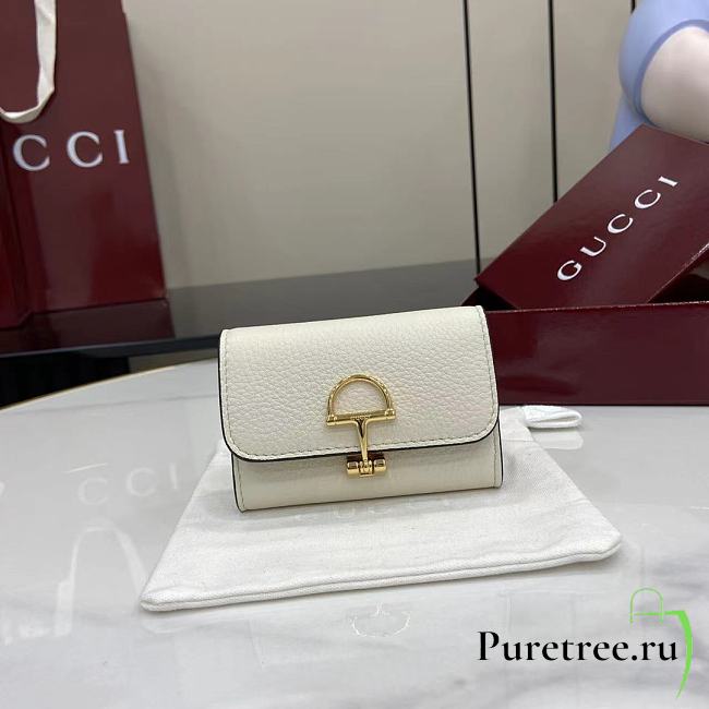 GUCCI | Softbit card case Gold-toned hardware in white - 1