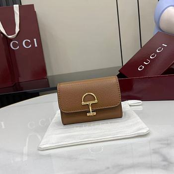 GUCCI | Softbit card case Gold-toned hardware in brown