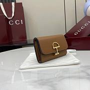 GUCCI | Softbit card case Gold-toned hardware in brown - 6