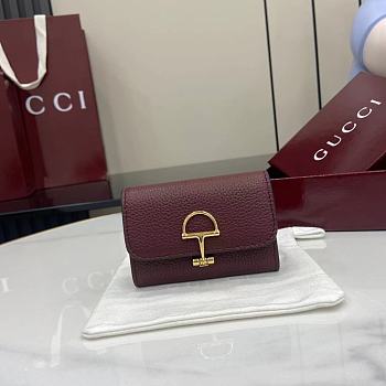 GUCCI | Softbit card case Gold-toned hardware in burgundy