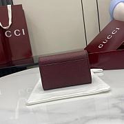 GUCCI | Softbit card case Gold-toned hardware in burgundy - 6