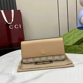 GUCCI | GG Marmont bi-colour continental wallet in beige