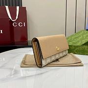 GUCCI | GG Marmont bi-colour continental wallet in beige - 4