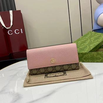 GUCCI | GG Marmont bi-colour continental wallet in pink