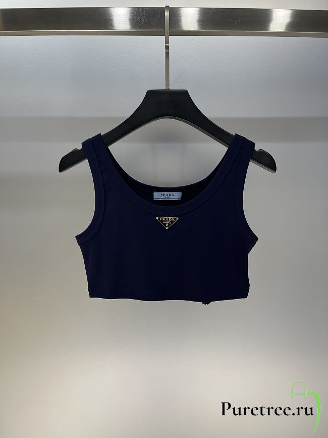 PRADA | Tank Top Croptop In Dark Blue - 1