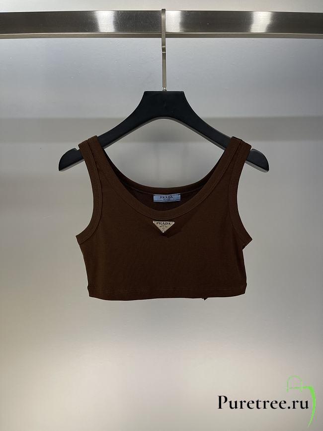 PRADA | Tank Top Croptop In Brown - 1