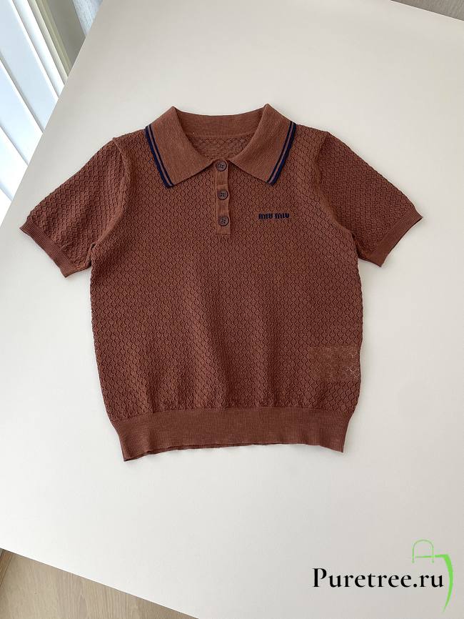 MIUMIU | Polo Shirt A6320 In Brown - 1