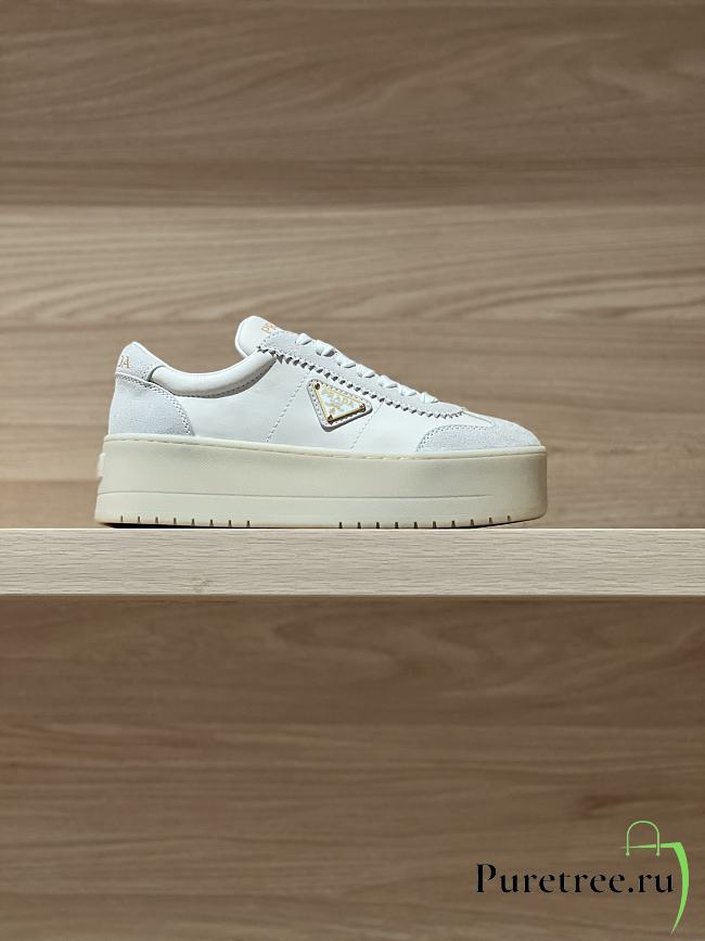 PRADA | Thick-soled Casual Shoes In Beige Color - 1