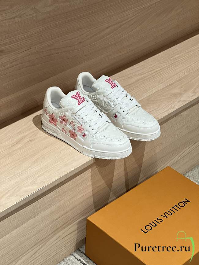 LVxTM Trainer Sneaker Monogram Sakura Flowers - 1