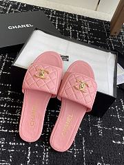 CHANEL | Pink CC logo Turnlock Mules Slides Sandals - 2