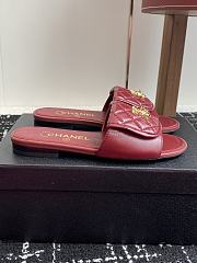 CHANEL | Red CC logo Turnlock Mules Slides Sandals - 6